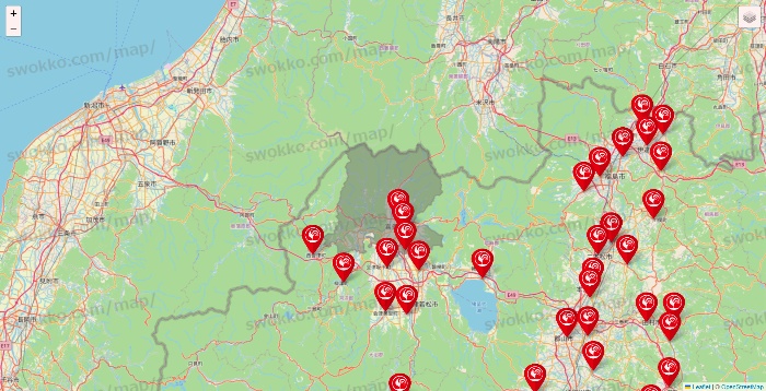 福島県のコメリの店舗地図
