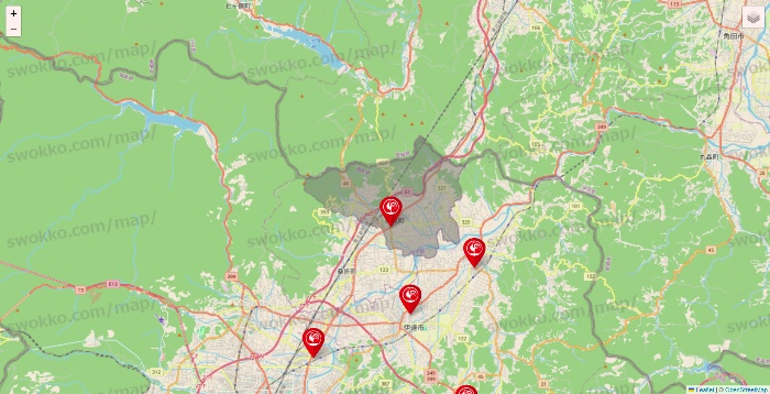福島県のコメリの店舗地図