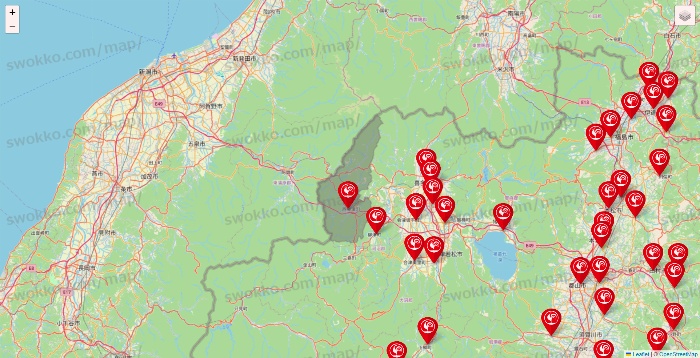 福島県のコメリの店舗地図