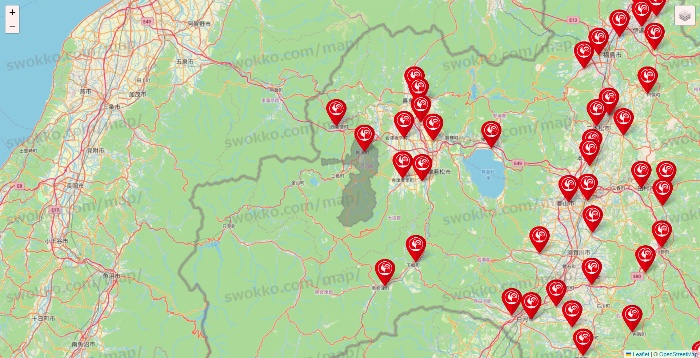 福島県のコメリの店舗地図