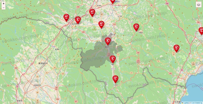 福島県のコメリの店舗地図