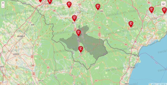 福島県のコメリの店舗地図