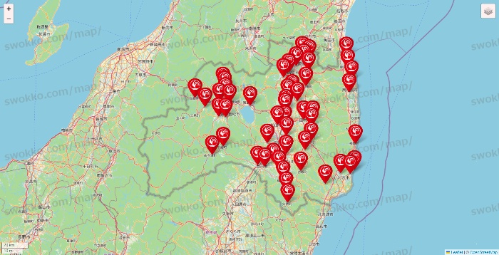 福島県のコメリの店舗地図