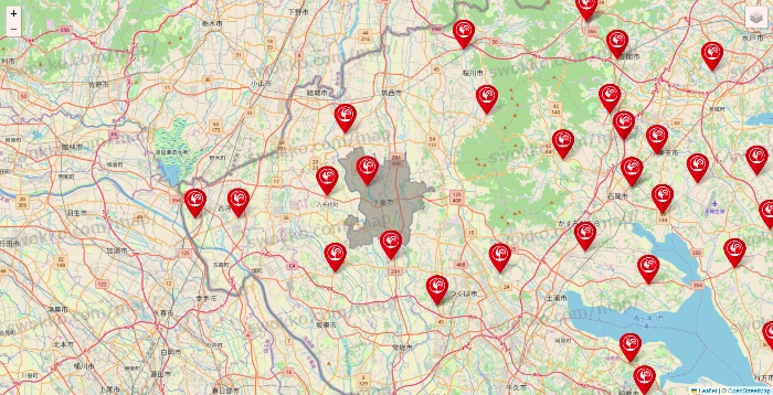 茨城県のコメリの店舗地図