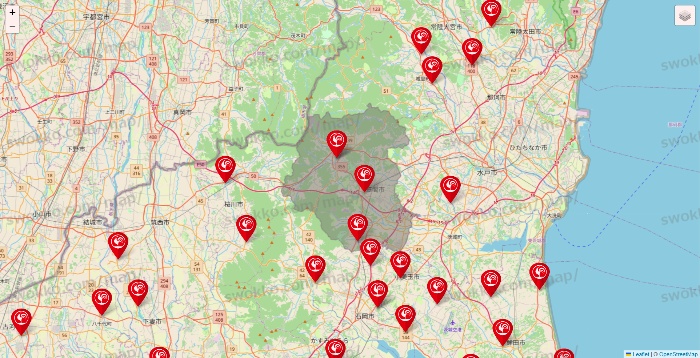 茨城県のコメリの店舗地図