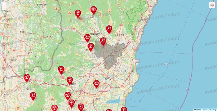 茨城県のコメリの店舗地図
