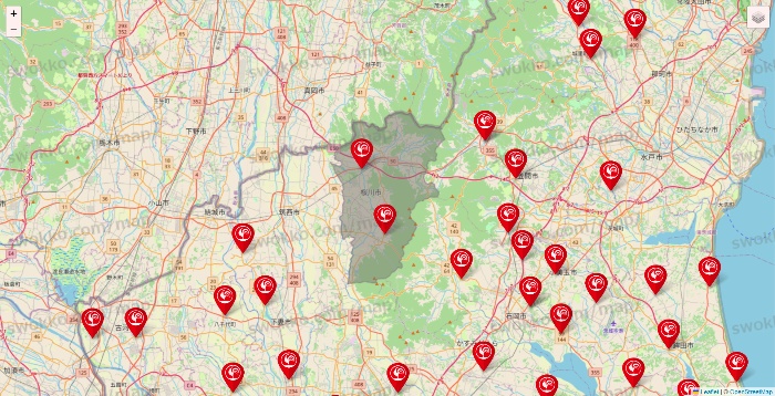 茨城県のコメリの店舗地図