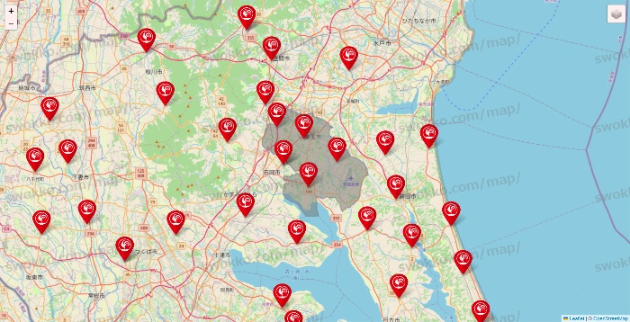 茨城県のコメリの店舗地図