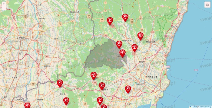 茨城県のコメリの店舗地図