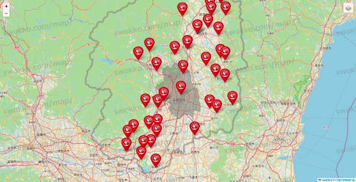 栃木県のコメリの店舗地図