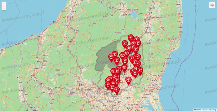 栃木県のコメリの店舗地図
