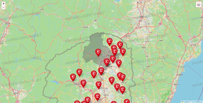 栃木県のコメリの店舗地図