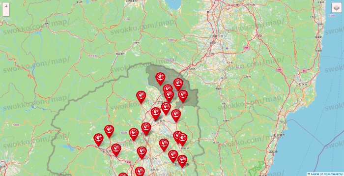 栃木県のコメリの店舗地図