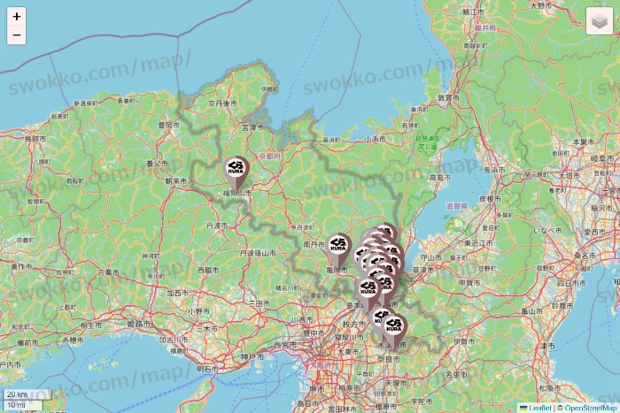 京都府のくら寿司の店舗地図