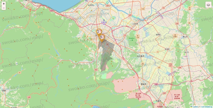 北海道の串カツ田中の店舗地図