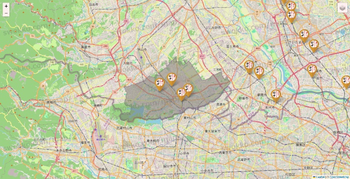 埼玉県の串カツ田中の店舗地図