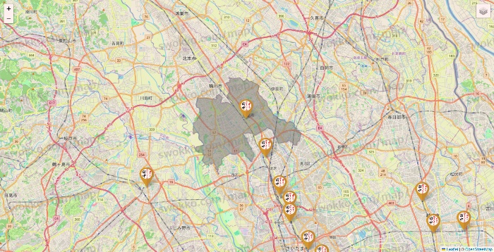 埼玉県の串カツ田中の店舗地図