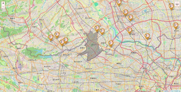 埼玉県の串カツ田中の店舗地図