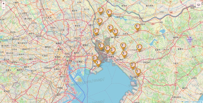 千葉県の串カツ田中の店舗地図