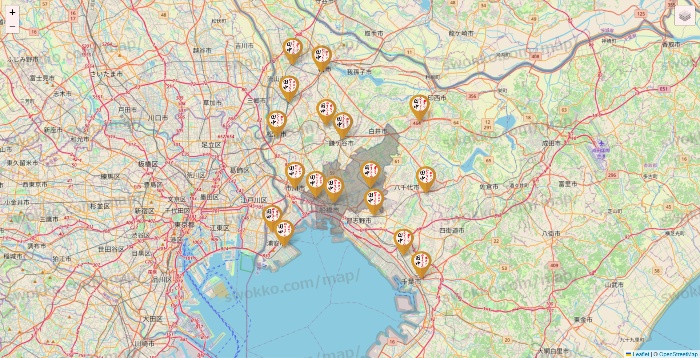 千葉県の串カツ田中の店舗地図