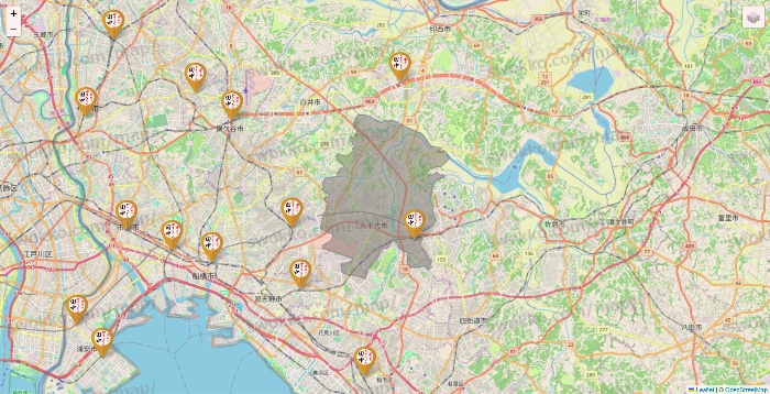 千葉県の串カツ田中の店舗地図