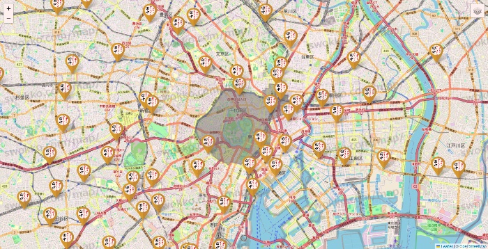 東京都の串カツ田中の店舗地図