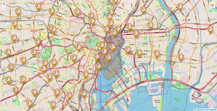 東京都の串カツ田中の店舗地図