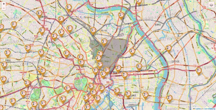 東京都の串カツ田中の店舗地図