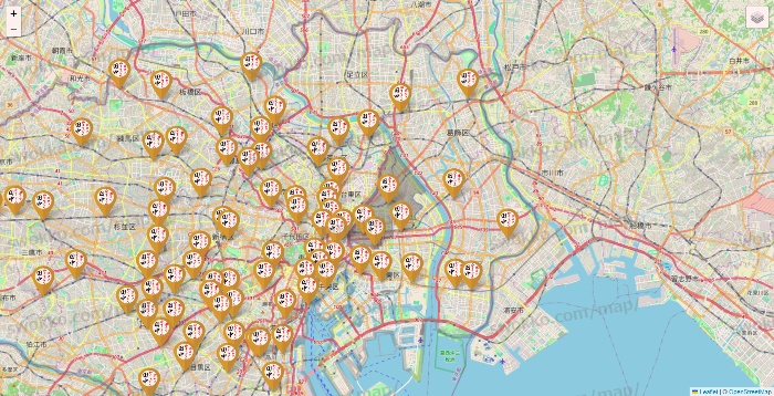 東京都の串カツ田中の店舗地図