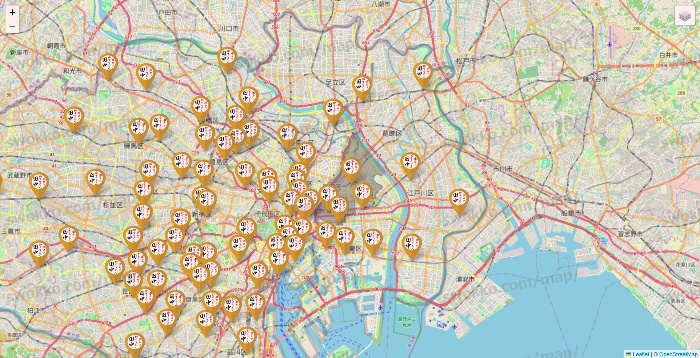 東京都の串カツ田中の店舗地図