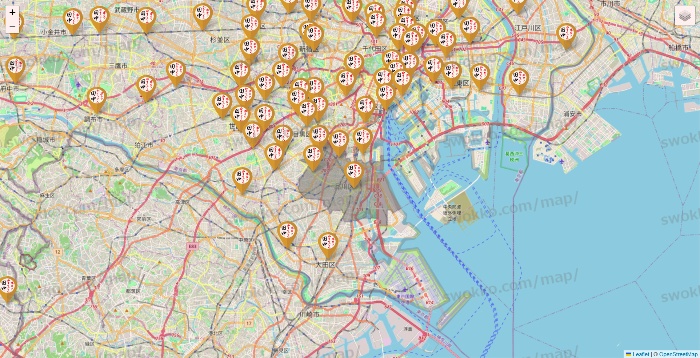 東京都の串カツ田中の店舗地図