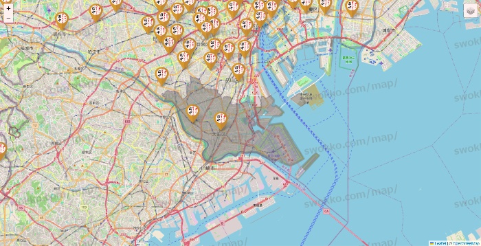 東京都の串カツ田中の店舗地図