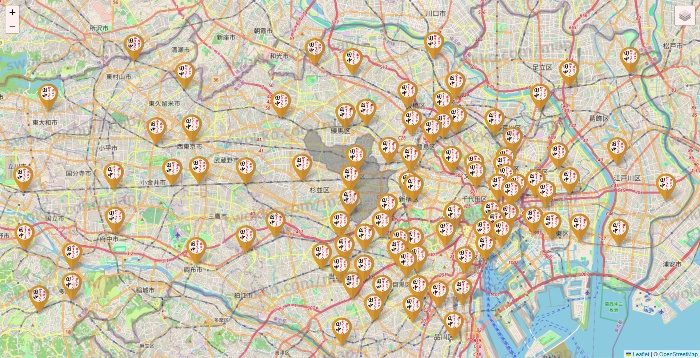 東京都の串カツ田中の店舗地図