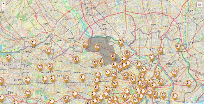 東京都の串カツ田中の店舗地図