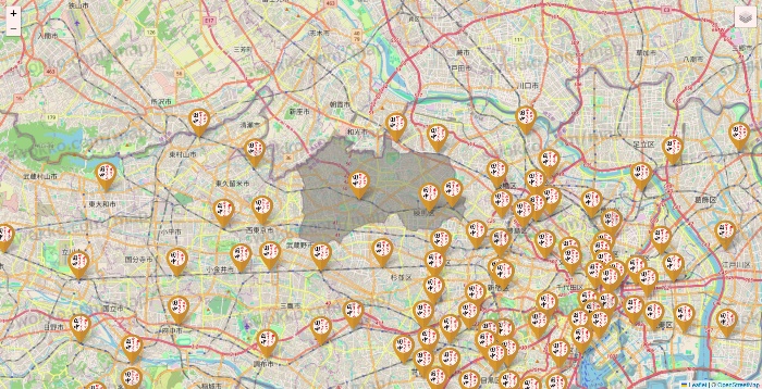 東京都の串カツ田中の店舗地図