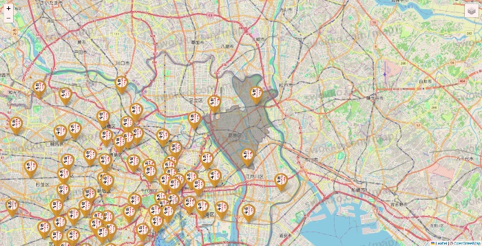 東京都の串カツ田中の店舗地図