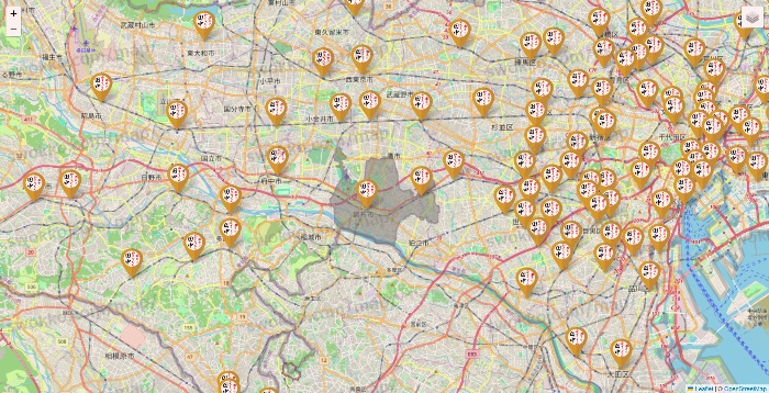 東京都の串カツ田中の店舗地図