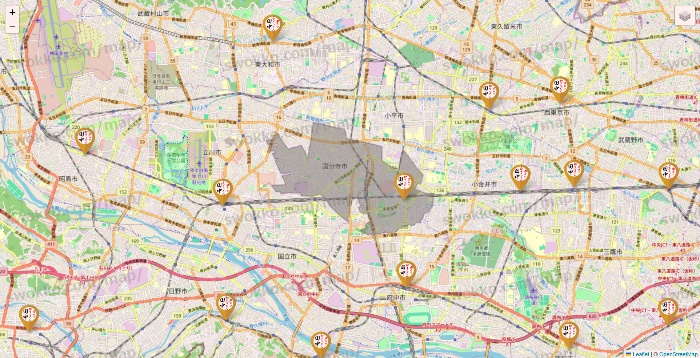 東京都の串カツ田中の店舗地図