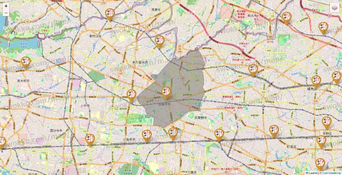 東京都の串カツ田中の店舗地図