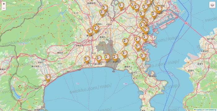 神奈川県の串カツ田中の店舗地図