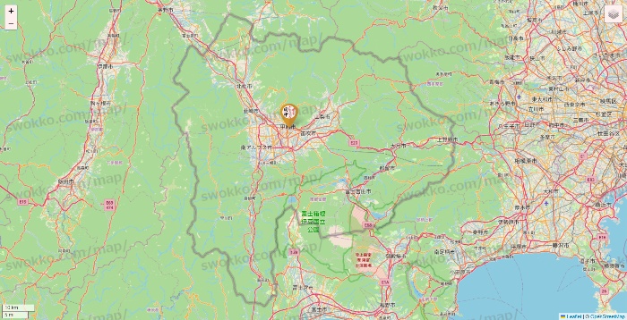 山梨県の串カツ田中の店舗地図