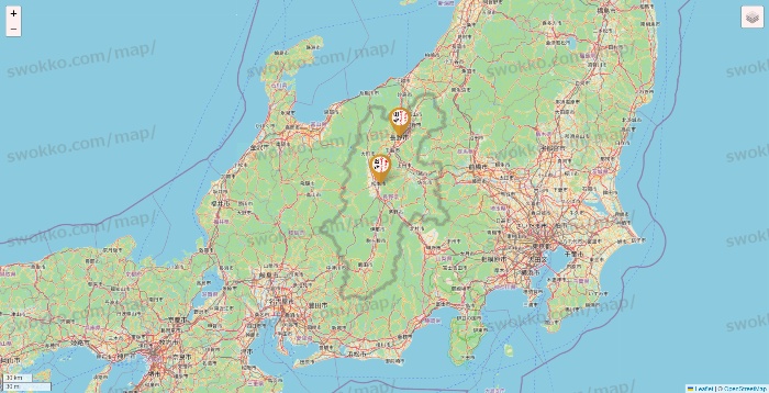 長野県の串カツ田中の店舗地図