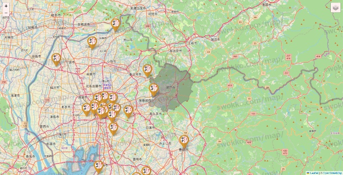 愛知県の串カツ田中の店舗地図