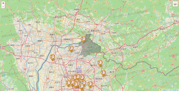 愛知県の串カツ田中の店舗地図