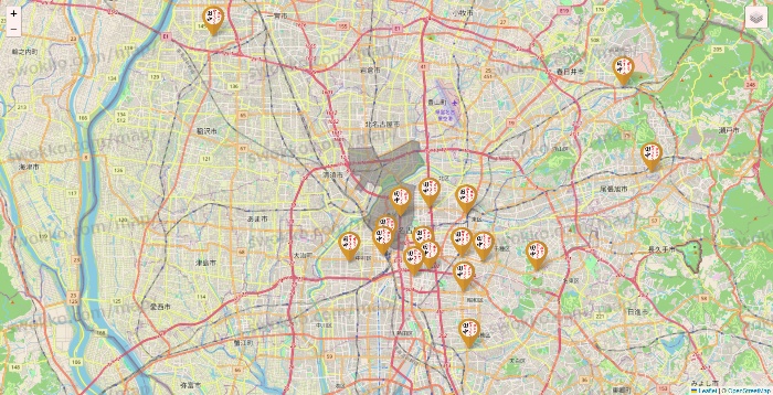 愛知県の串カツ田中の店舗地図