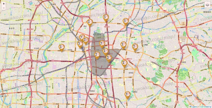 愛知県の串カツ田中の店舗地図