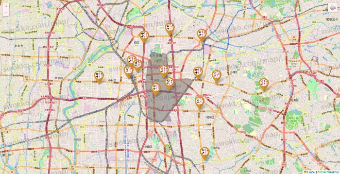 愛知県の串カツ田中の店舗地図