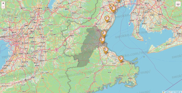 三重県の串カツ田中の店舗地図