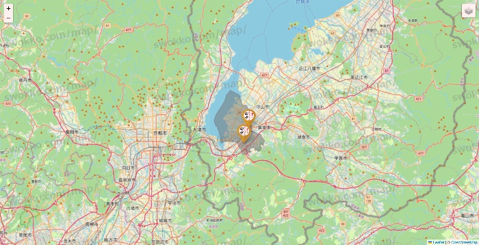 滋賀県の串カツ田中の店舗地図