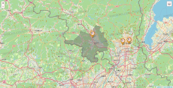 京都府の串カツ田中の店舗地図